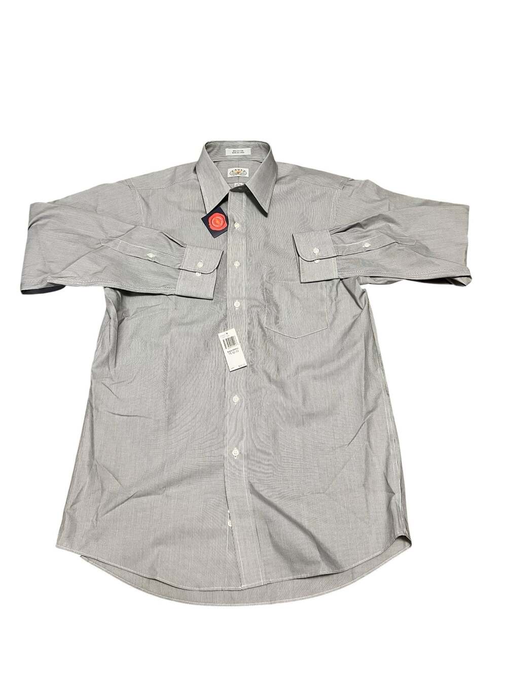 Eagle Shirtmakers 100% Cotton Non-Iron Pinstripe Dress Shirt